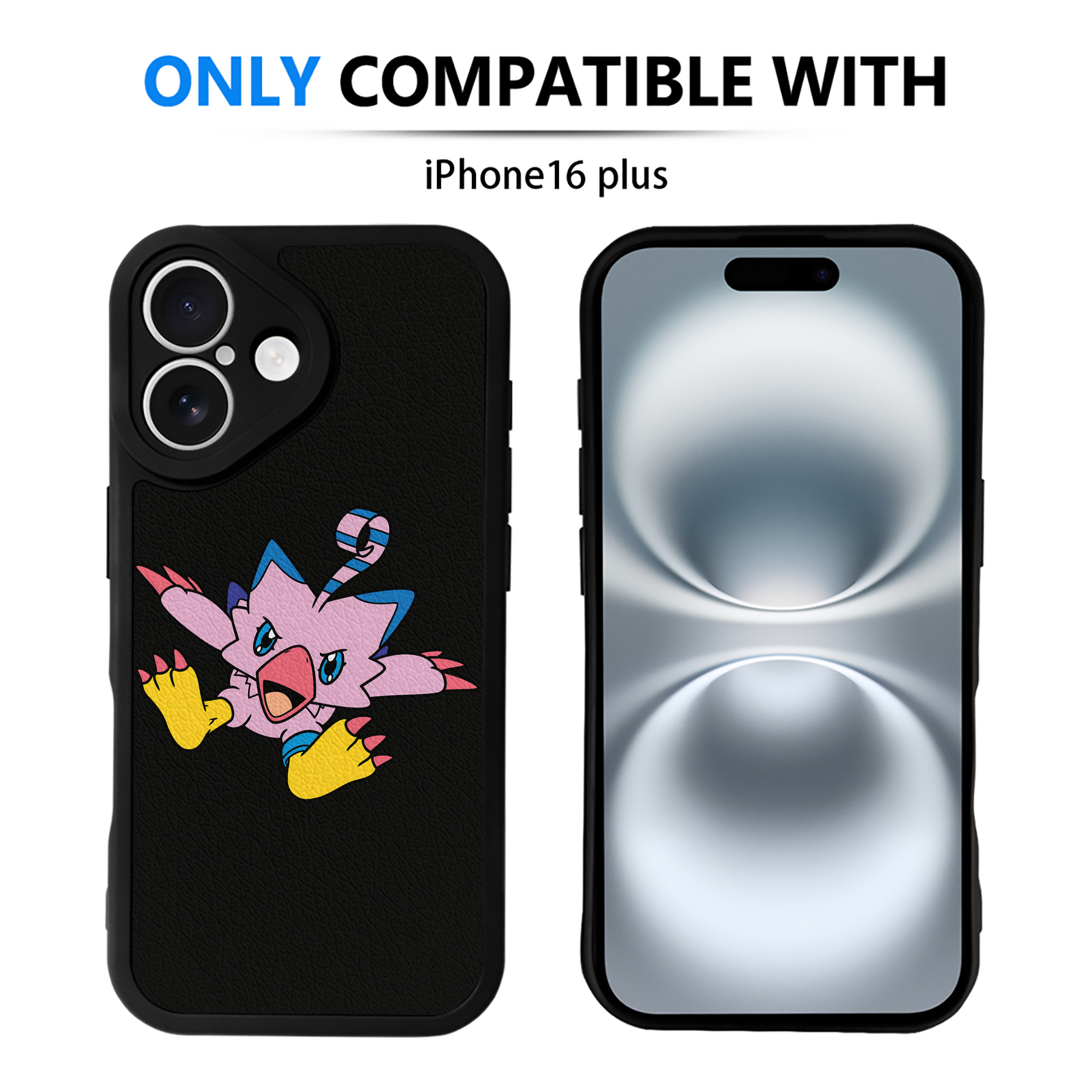 （画像用） Digimon デジタルモンスター/デジモン 【iPhone 16シリーズ対応】シリコンスマホケース（レザー調） 材質：シリコン